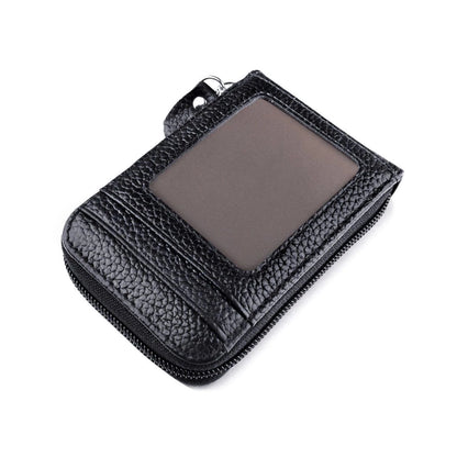 RFID-Blocking Genuine PU Leather Men's Wallet: Multi -Card Zipper