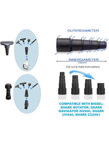 Adapter for Vacuum Cleaner Hose - Various Sizes