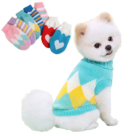 Gestrickter Pullover für Hunde – warme Kleidung für Hunde