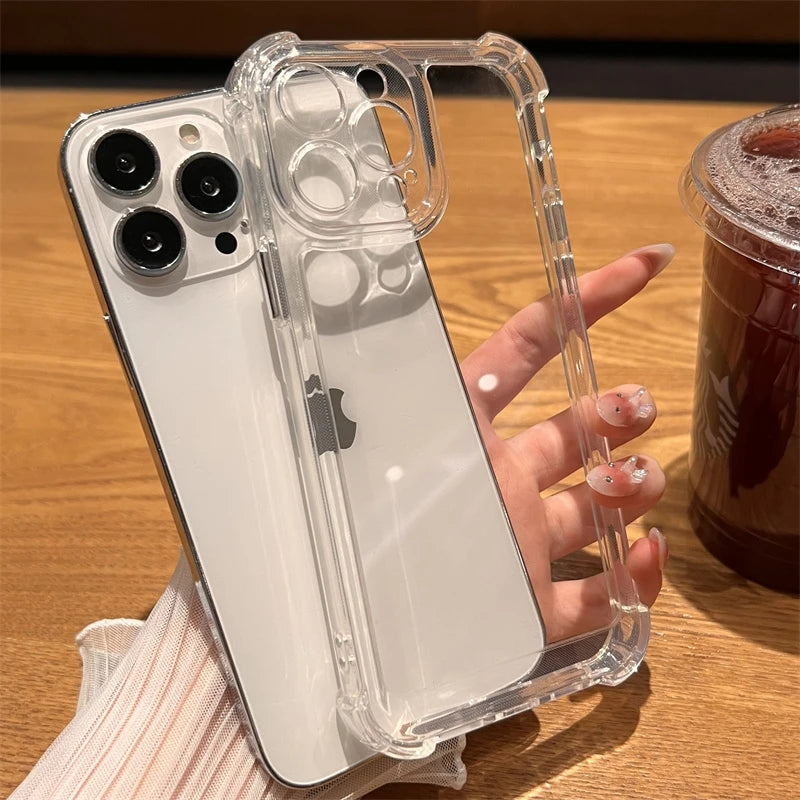 Coque transparente antichoc de luxe pour iPhone