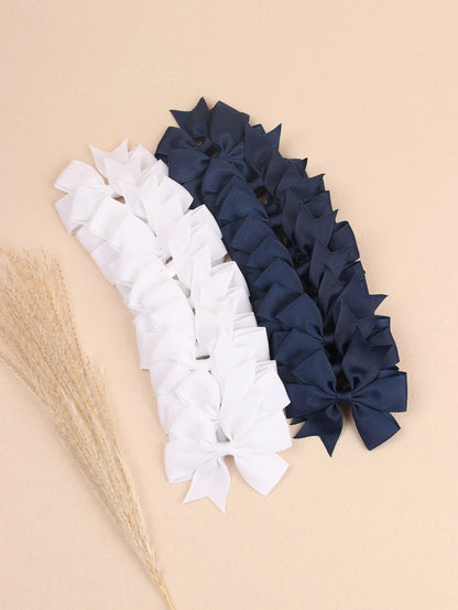 24 Stück/Set feste Ripsband-Haarschleifen mit Clips für Mädchen