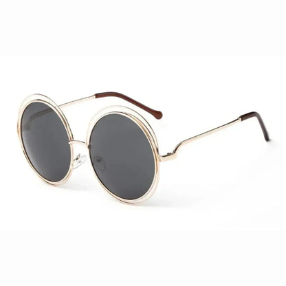 Women's Metal Frame Oversized Mirror Sunglasses
