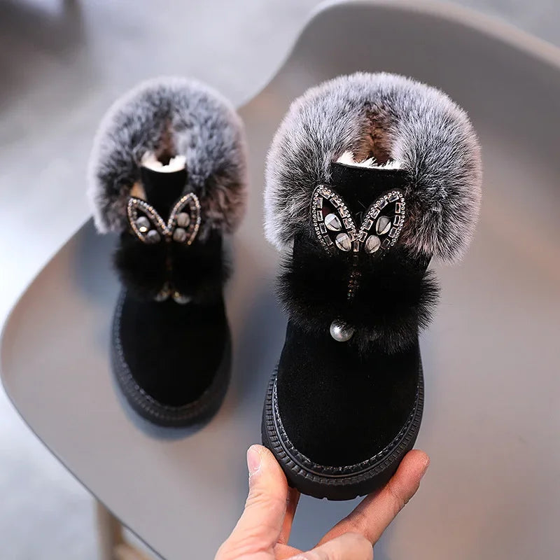 Winter Warm Soft Bottom Princess Snow Boots - Leather Sport Shoes