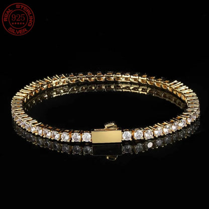 Bracelet chaîne tennis coloré en zircon cubique pour femme – Bracelet jonc orné de cristaux et de zircon.