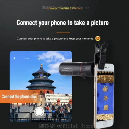 Mini tragbares 2000x25 HD Monokular-Teleskop - Handy-Teleskop