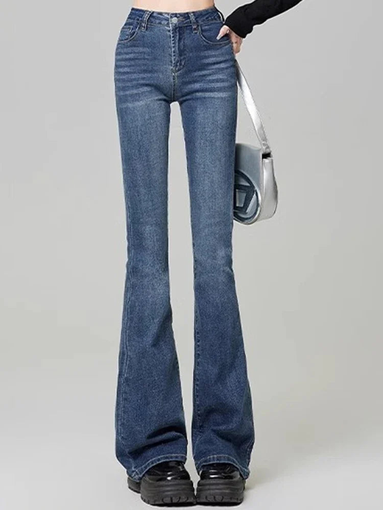 Jean slim évasé en denim High Street pour femme