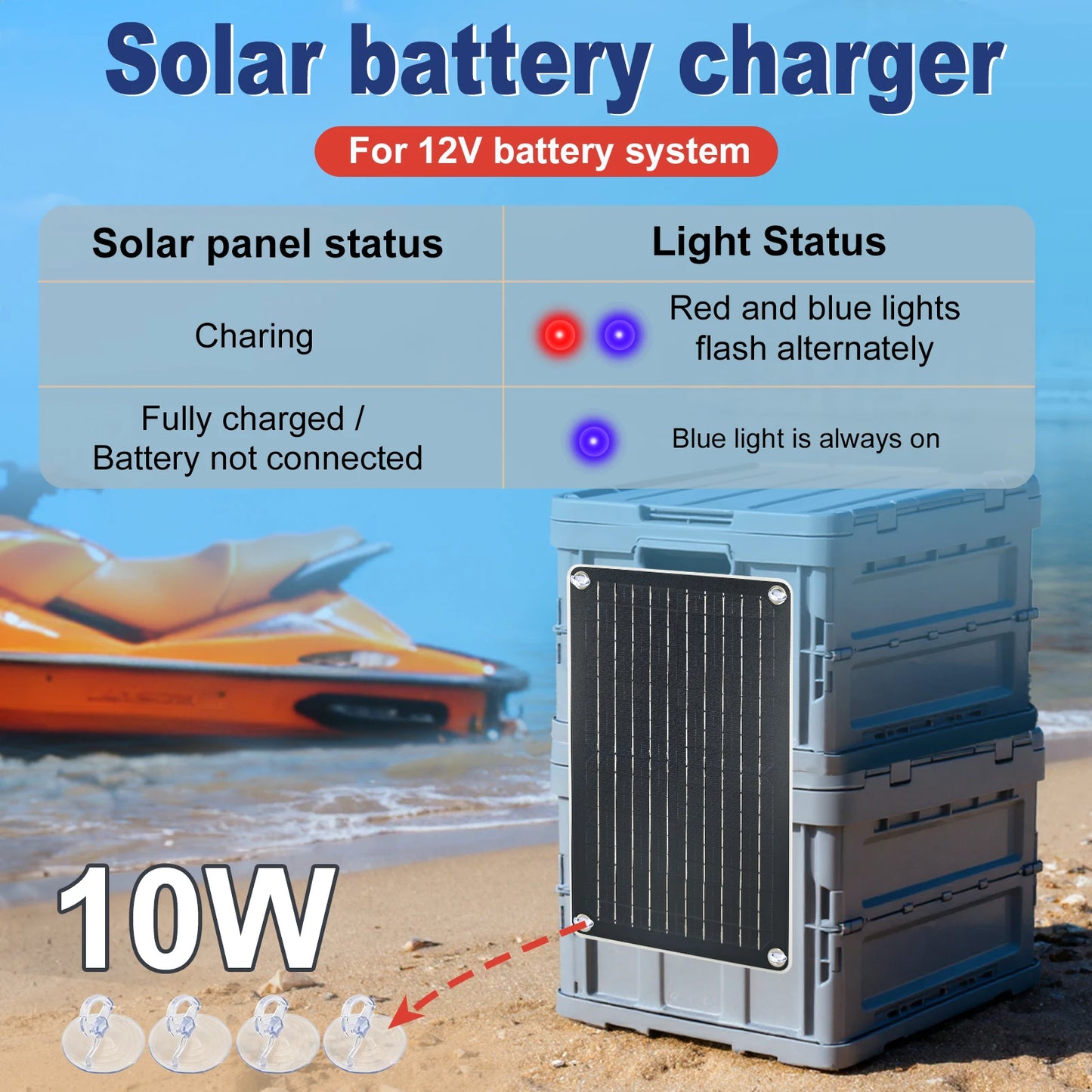 Car Boat 12V Solar Battery Charger