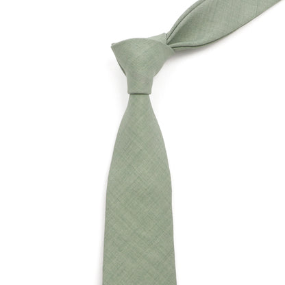 Handmade Cotton Solid Color Neckties For Men