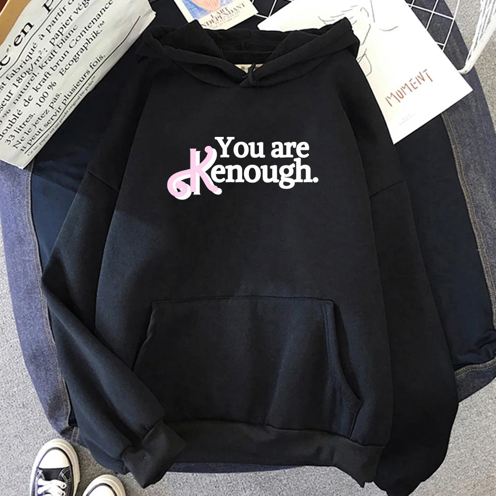 Kenough Letter Print Pink Long Sleeve Hoodies