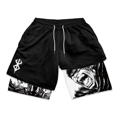 2-in-1-Turnshorts mit Berserker-Print für Herren