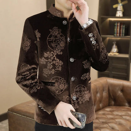 Blazer décontracté en soie glacée printemps-été - Coupe slim