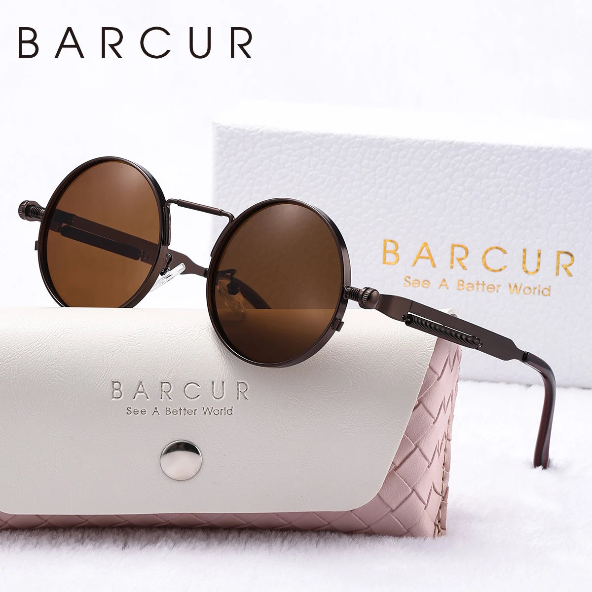 Unisex Steampunk UV400 Retro Round Sunglasses