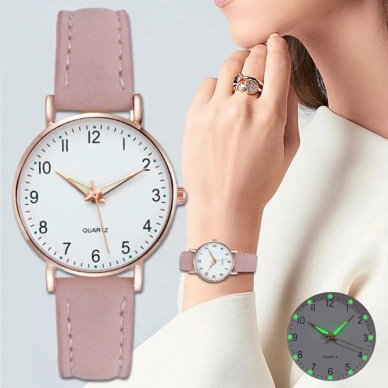 Ladies Leather Belt Casual Watch