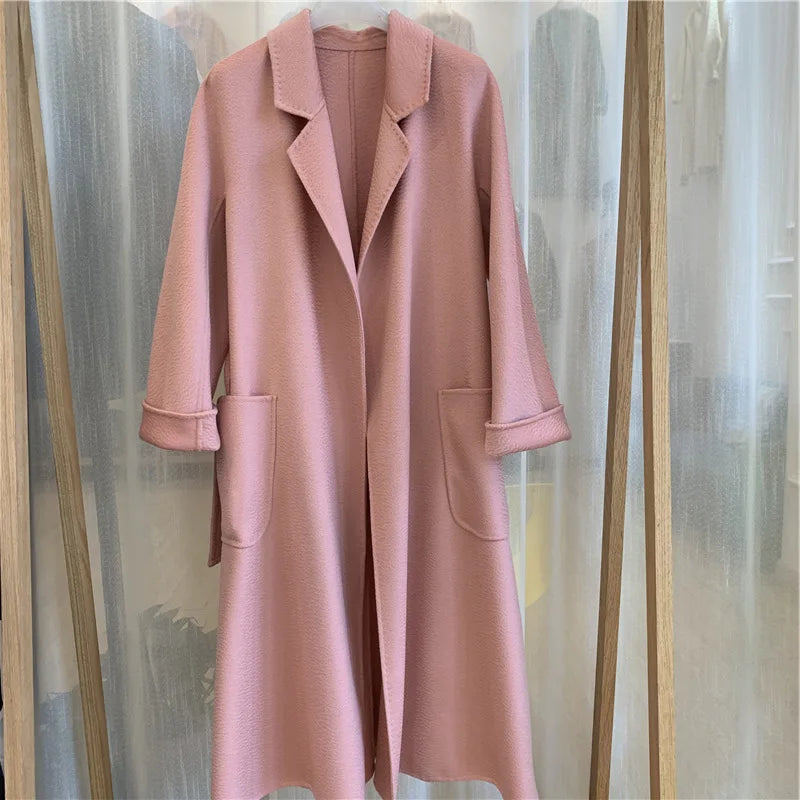 Women's Handmade Double-Sided Woollen Long Coat