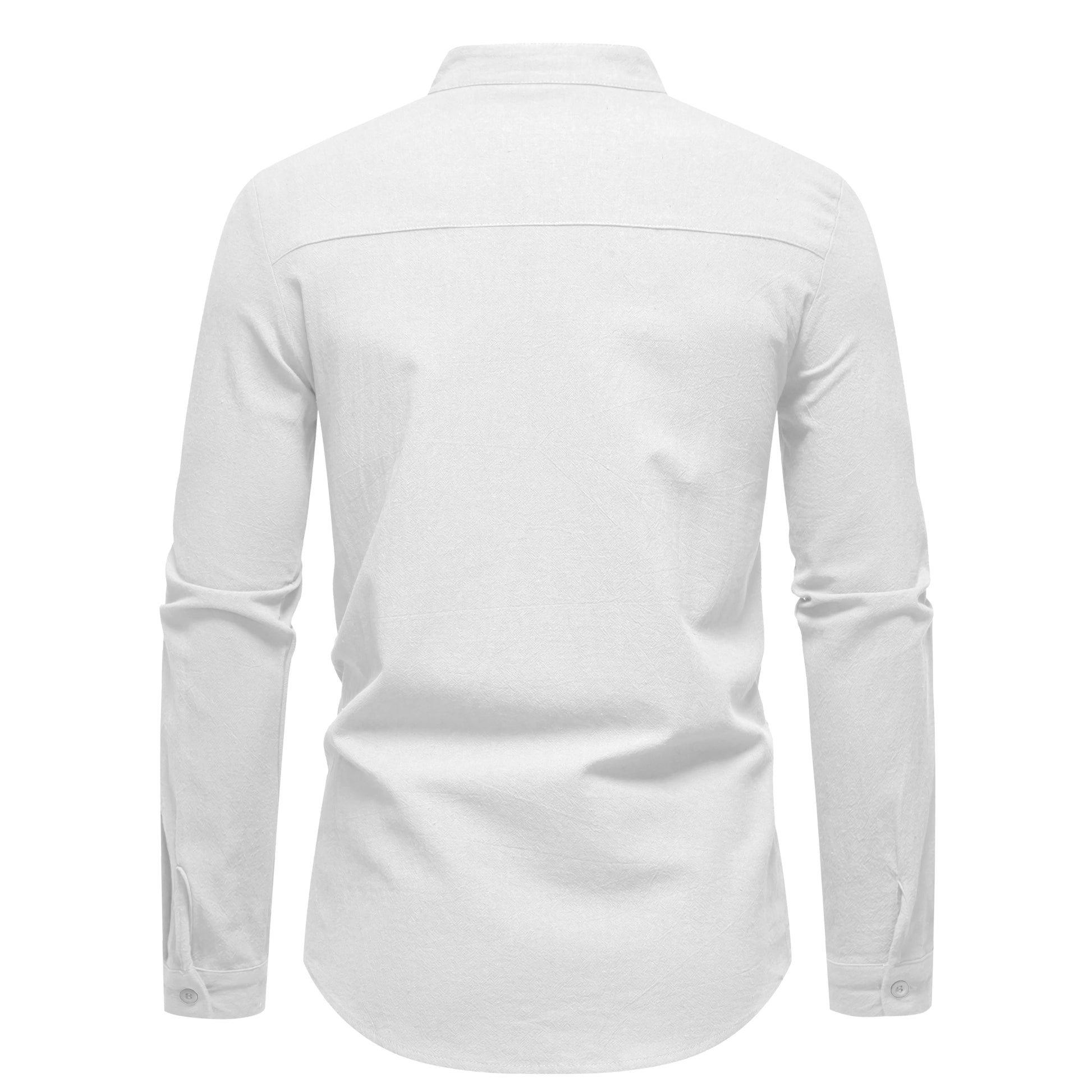 Men’s Cotton Long Sleeve Stand Collar Shirt