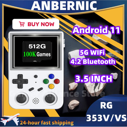 RG353V /353VS Handheld Game Consolas 3.5 INCH T618 Android 11 Linux OS RK3566 Built-in 20 Simulator  PSP Birthday Gift