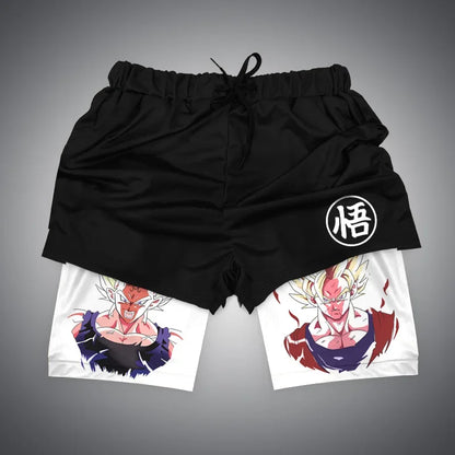 Dragon Ball & One Piece Anime Print Gym Shorts