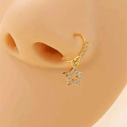 Charming Copper Gem Dangle Nose Rings for Women