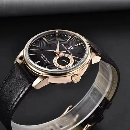 Men’s Quartz Watch – Waterproof Leather Strap Sports Wristwatch