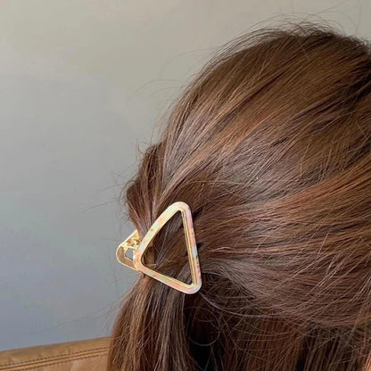 Geometric Acetate Alloy Metal Hair Claw Clip