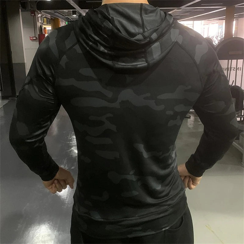 Schnelltrocknende, langärmelige Sport-Hoodies für Herren