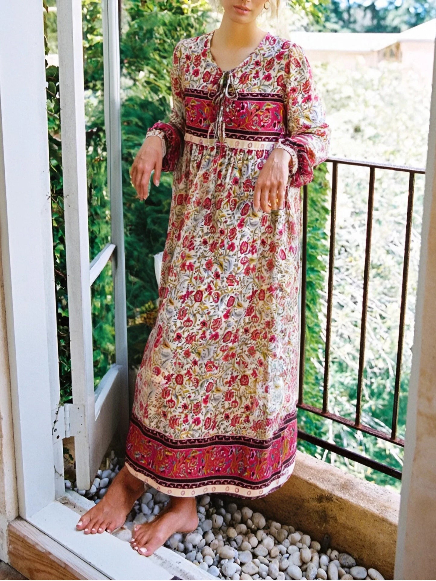 Robe ample en dentelle de style bohème