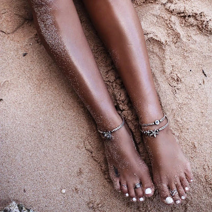 Vintage Handmade Beads Chain Anklets