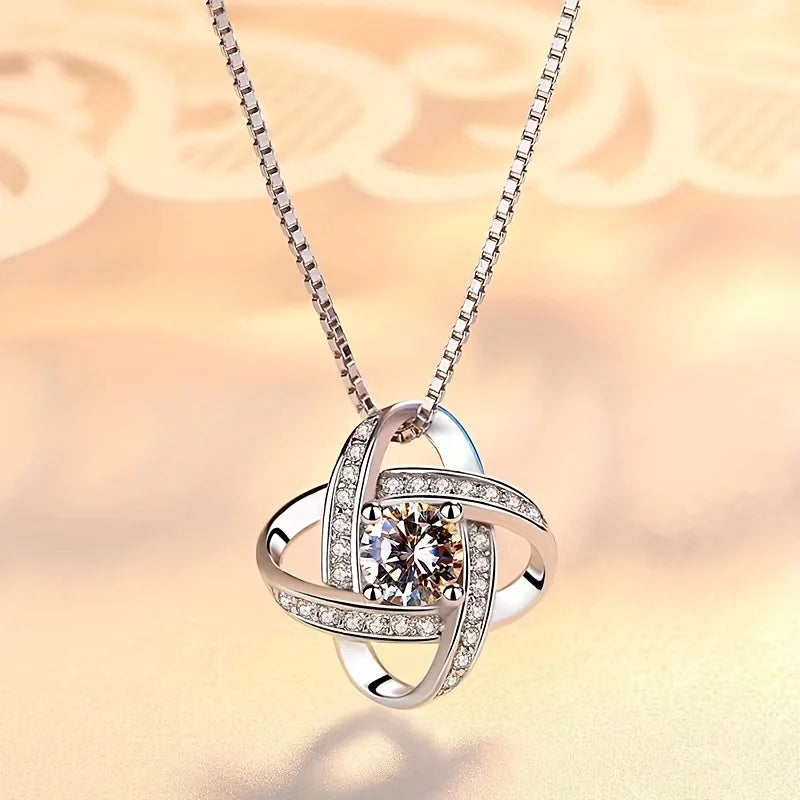 Valentinstag Geschenk Luxus rote Herz Halskette mit Rose Geschenkbox