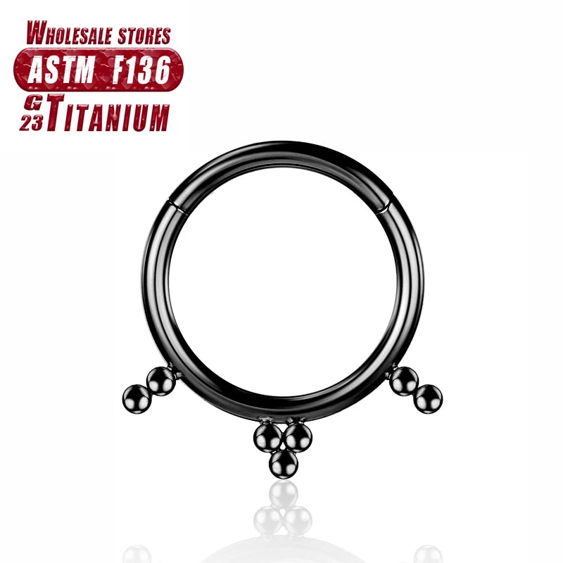 Nasenring aus implantatgeeignetem Titan – Nahtloser Klickverschluss mit Scharnier