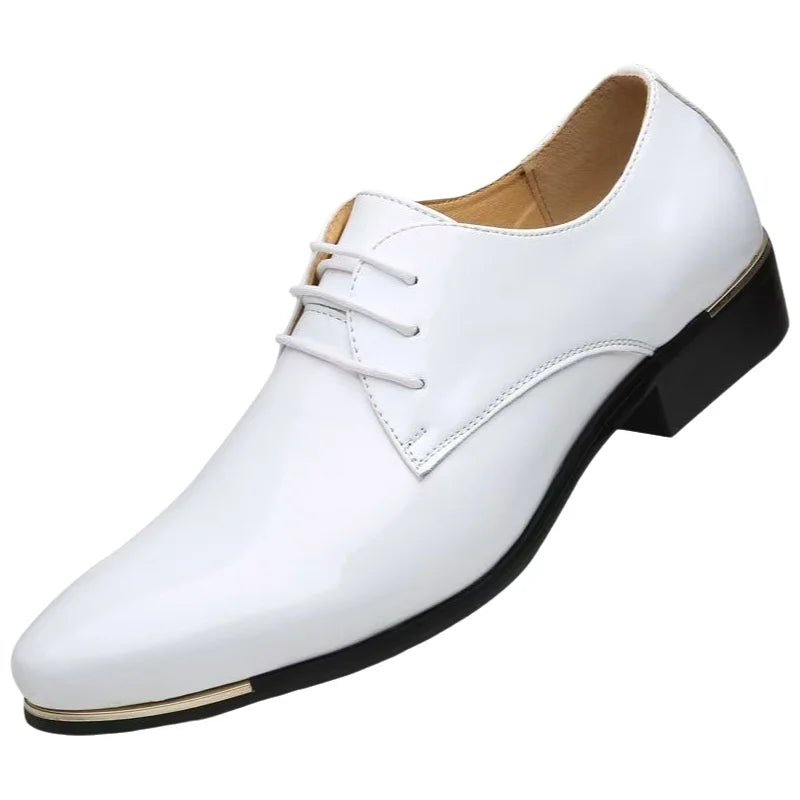 Chaussures habillées italiennes Oxford en cuir verni pour hommes