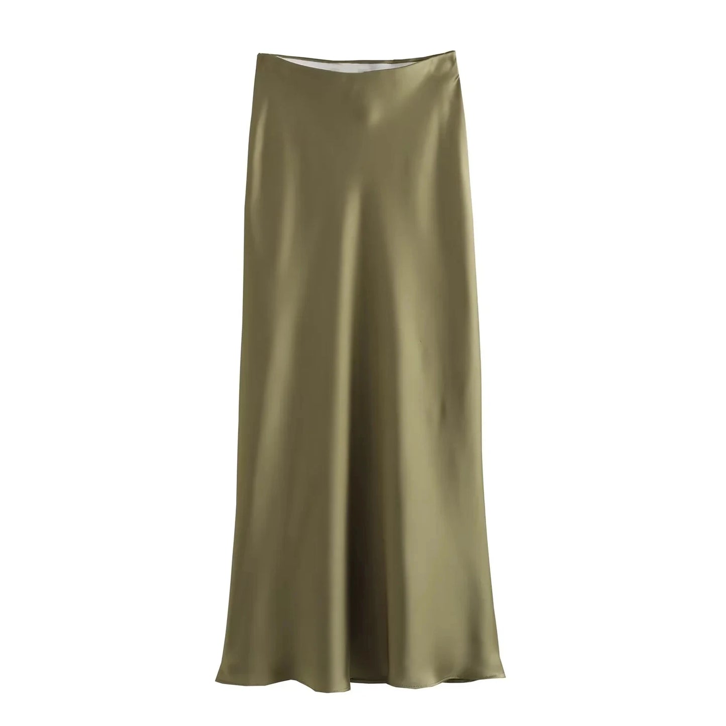 Women's High Waist Flowy A-Line Elastic Silky Skirts