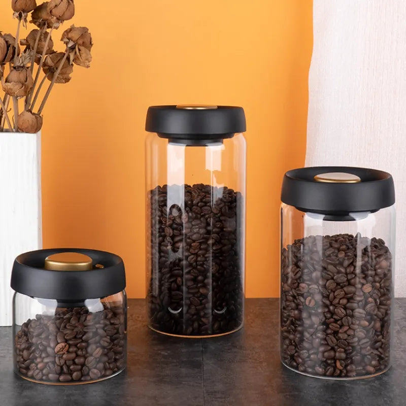 Glass Vacuum-Sealed Jug for Coffee Beans