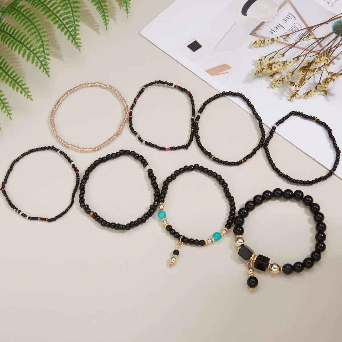 Bohemian Turtle Lace up Anklet Bracelet – Natural Stone Handmade Elastic Bangle