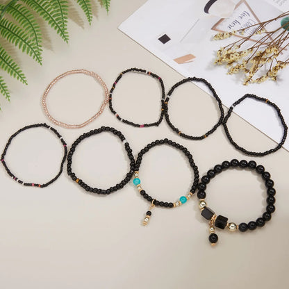 Bohemian Turtle Lace up Anklet Bracelet – Natural Stone Handmade Elastic Bangle