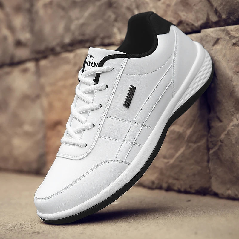 Herren-Freizeitsneaker aus Leder, rutschfest und atmungsaktiv