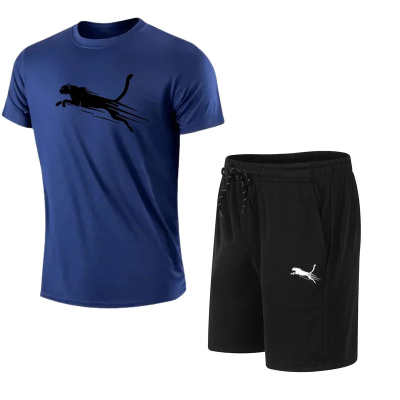 Men's Summer Breathable Mesh Running Tracksuit