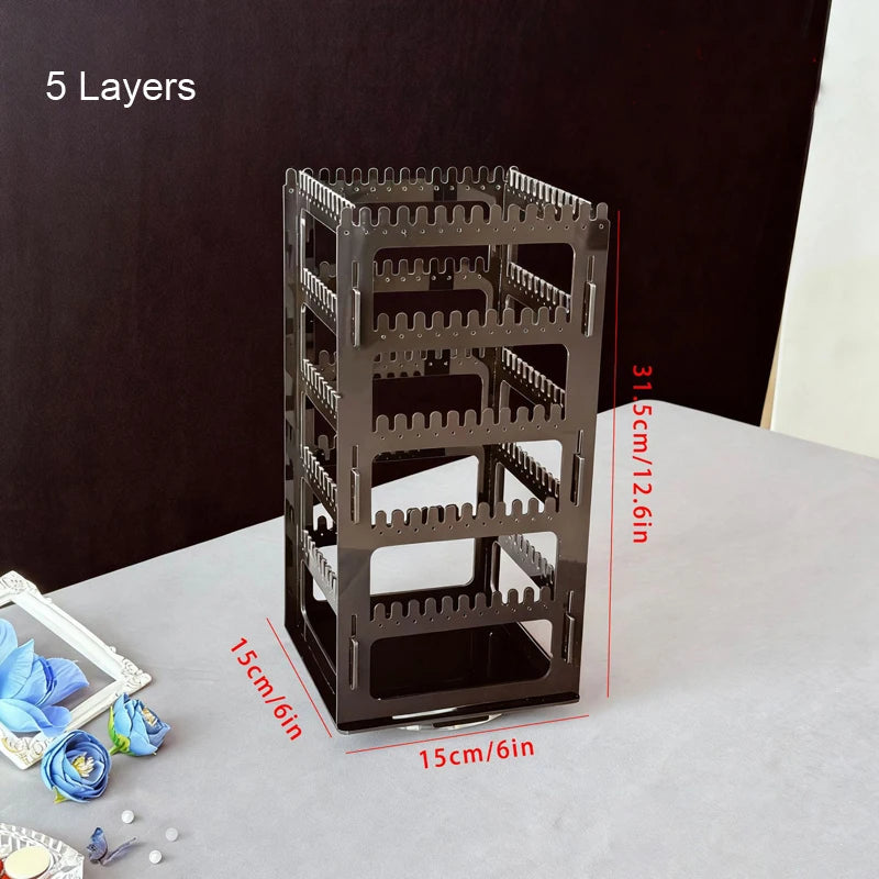 360° drehbarer Schmuckorganizer aus Acryl – Ohrringständer, Halsketten- und Armbandhalter