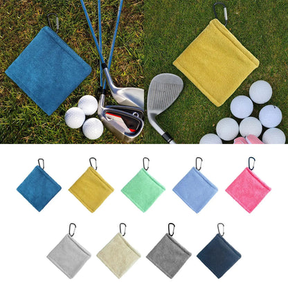 Compact Golf Ball Towel with Clip for Clubs