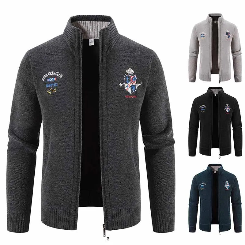 Warme Strickjacke mit Reißverschluss für Herren