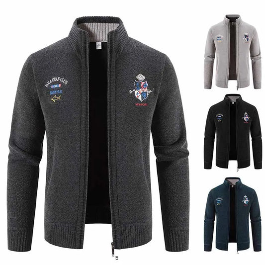 Cardigan chaud à fermeture éclair pour homme
