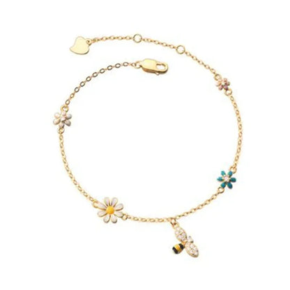 Women's 925 Sterling Silver Charm Bracelet – Tassel Zircon Dangle Anklet