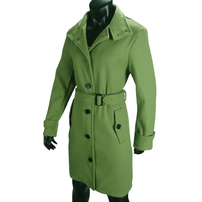 Single-Breasted Slim Jacket with Belt