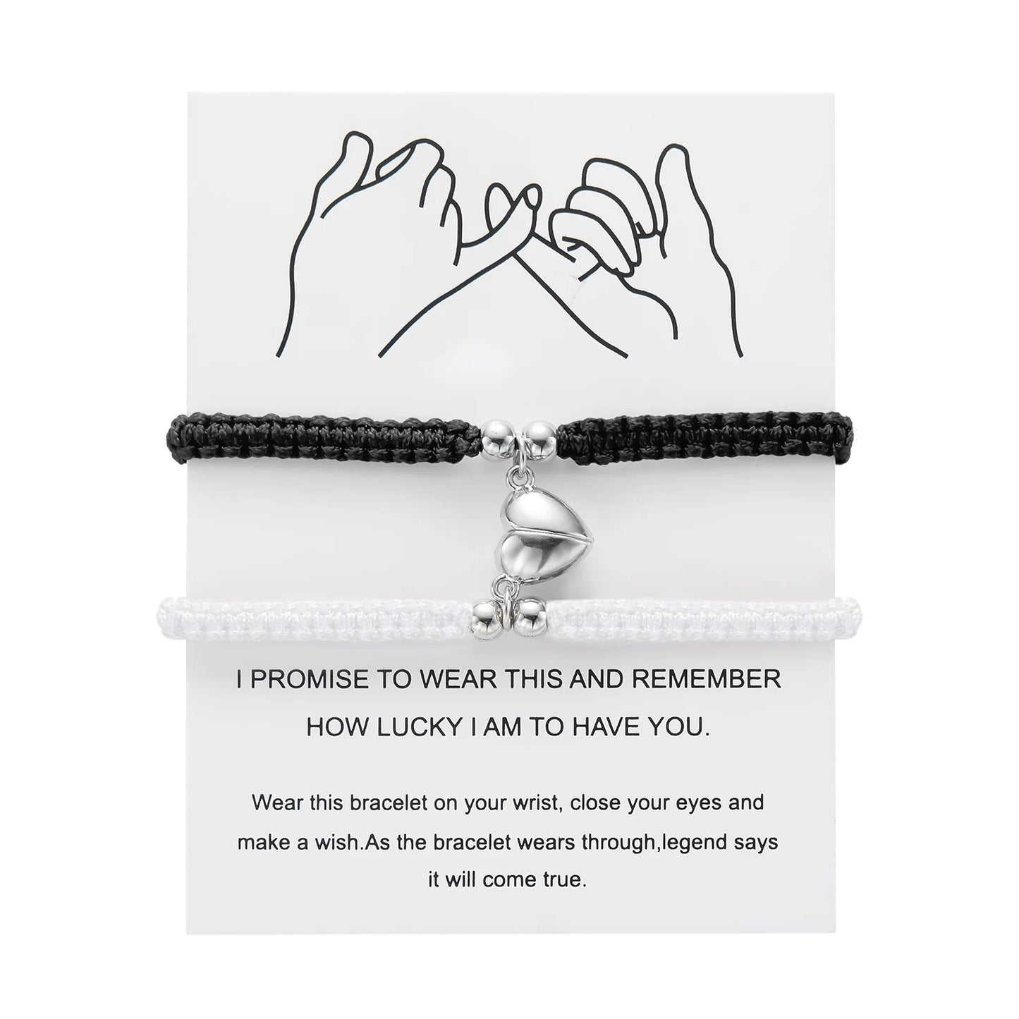 Bracelets magnétiques pour couples en corde tressée à la main