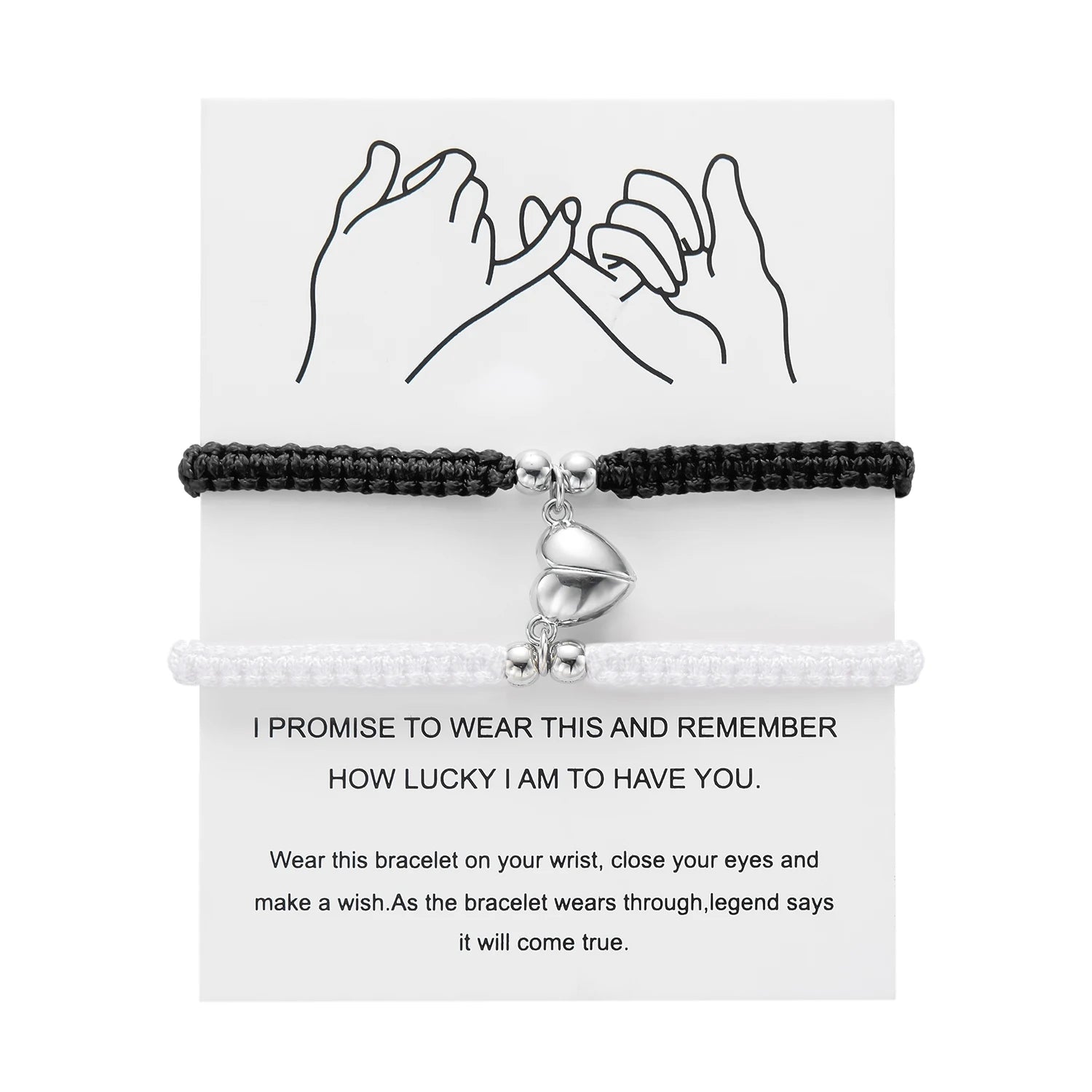 Bracelets magnétiques pour couples en corde tressée à la main