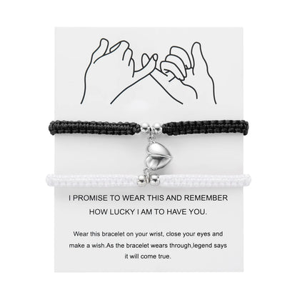 Bracelets magnétiques pour couples en corde tressée à la main