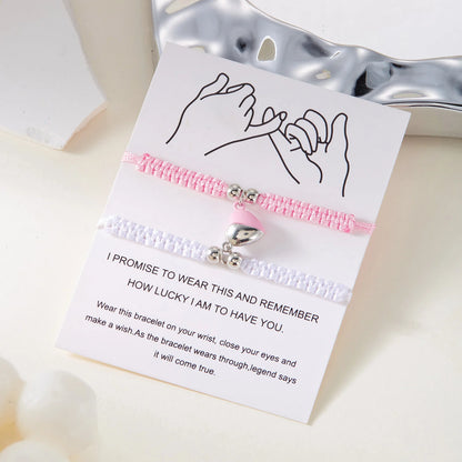 Bracelets magnétiques pour couples en corde tressée à la main