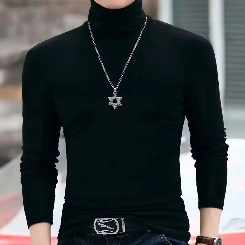 Pull col roulé décontracté pour homme – Hiver