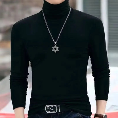 Pull col roulé décontracté pour homme – Hiver