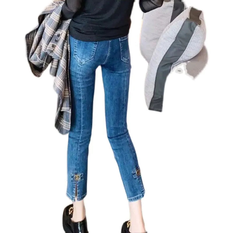 Slim-Jeans für Damen mit hohem Bund und Stretchanteil