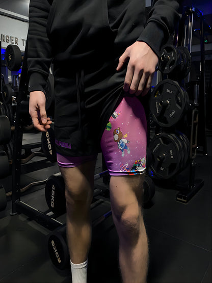 Dragon Ball & One Piece Anime Print Gym Shorts